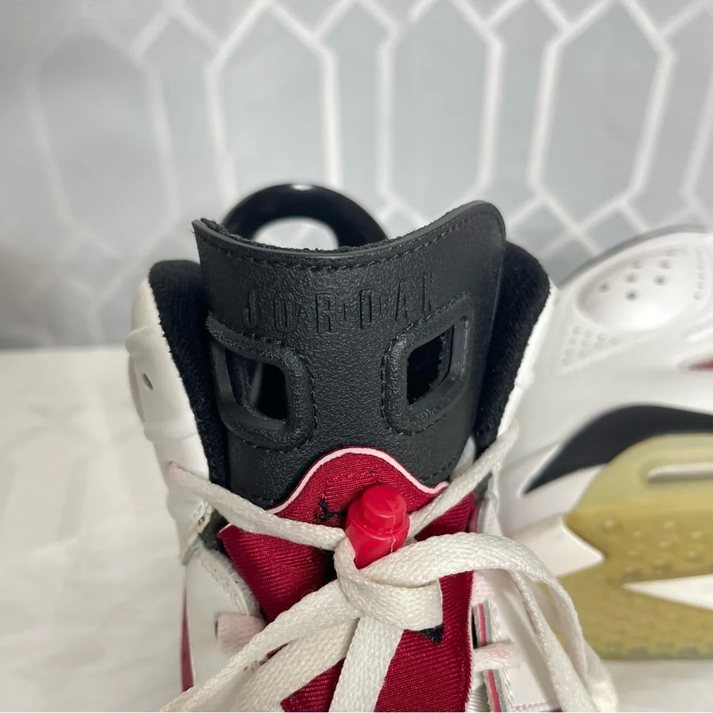 Nike Air Jordan 6 Retro Carmine White Red Black Sneaker 9.5 Style 384665-160